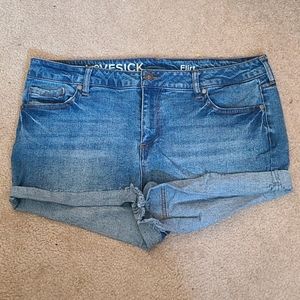 Lovesick Flirt Medium Wash Jean Denim Short Shorts
